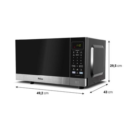Micro-ondas Philco 28L Preto Espelhado Flat PMO30F 110V