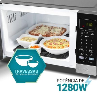Micro-ondas Philco 28L Preto Espelhado Flat PMO30F 110V