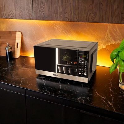 Micro-ondas Philco 28L Preto Espelhado Flat PMO30F 110V