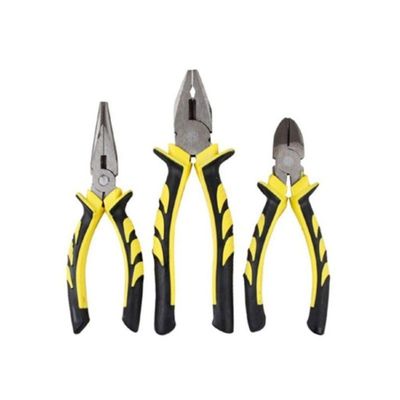 Kit Alicates Aço Carbono 01 Universal 01 De Bico 01 De Corte