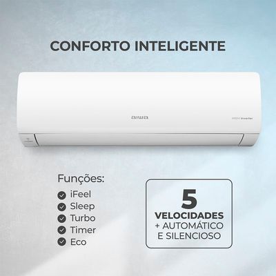 Ar Condicionado AIWA Split High Wall High Inverter 18.000 BTUs Frio AWS-AC-18F 220V 220V