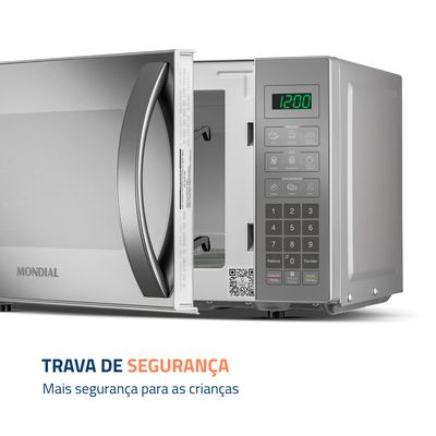 Micro-Ondas Mondial Cinza e Espelhado 1200W MO-01-21-E 220V