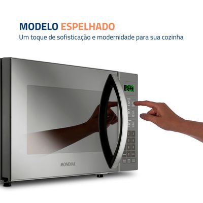 Micro-Ondas Mondial Cinza e Espelhado 1200W MO-01-21-E 220V