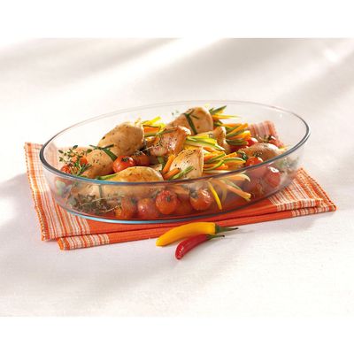 Assadeira Nadir Marinex em Vidro Oval 26cm 1 Peça UNICA