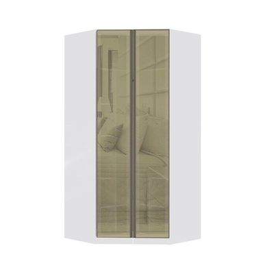 Guarda Roupa Modulado Canto Closet 2 Portas 111,9cm Com Vidro Reflecta Bronze Prime Luciane Móveis