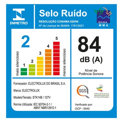 Aspirador de Pó Vertical com Fio Electrolux 1450W 2 em 1 Filtro HEPA Branco (STK14B) 127V