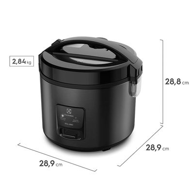 Panela de Arroz Elétrica Electrolux por Rita Lobo 3,5L Preta Efficient Visor Glass (ERC30) 127V