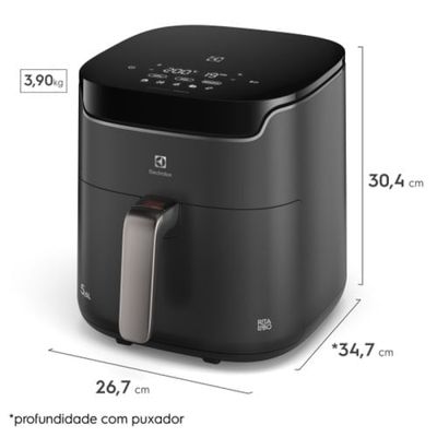 Air Fryer Electrolux por Rita Lobo 5,6L Digital Cinza Experience Economia de Energia 1400W (EAF45) 127V
