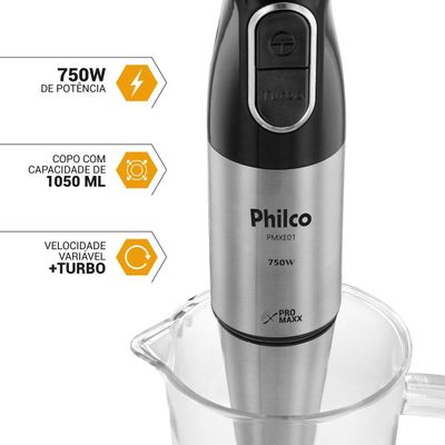 Mixer Philco Inox com Copo 1050ml 750W PMXE01 220V