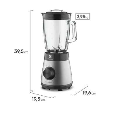 Liquidificador Electrolux 700w 1,5L Experience com Copo de Vidro e Tecnologia TruFlow™  Cor Inox Preto (EBS30) 220V