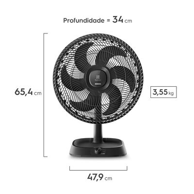 Ventilador de Mesa Electrolux 40cm 6 Pás Efficient DuoForce Air+ Cinza (EFD40) 127V