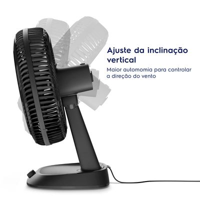 Ventilador de Mesa Electrolux 40cm 6 Pás Efficient DuoForce Air+ Cinza (EFD40) 127V