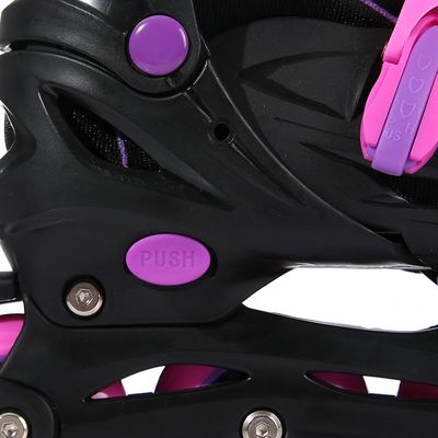 Patins Triline com Led Play&Fun Preto e Rosa Tamanho 32 a 35