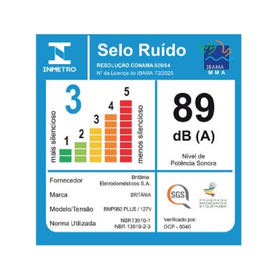 Multiprocessador Britânia 2 em 1 Compacto 300W BMP950 Plus 220V
