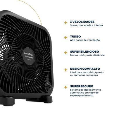Ventilador Circulador Britânia 30W 3 Velocidades BCA25A 127V