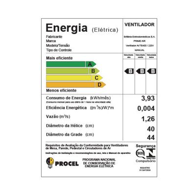 Ventilador Prime Air 150W 8 Pás Maxx Force  AVTE400 220V