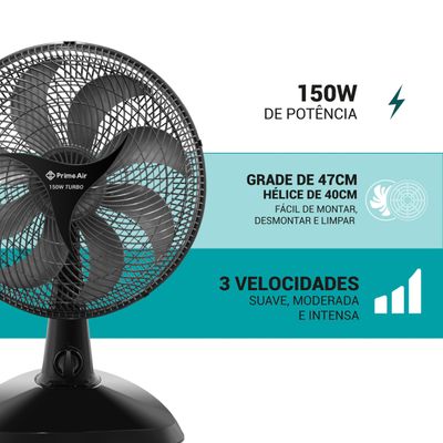 Ventilador Prime Air 150W 8 Pás Maxx Force  AVTE400 220V
