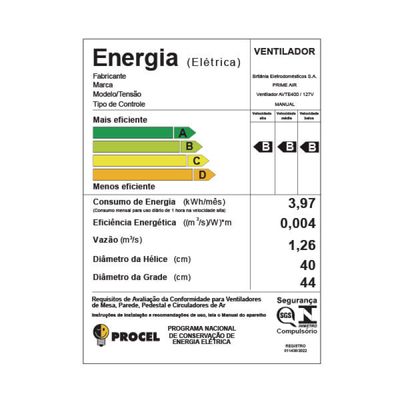 Ventilador Prime Air 150W 8 Pás Maxx Force  AVTE400 220V