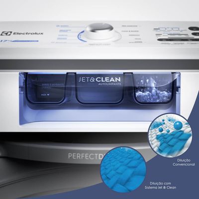 Máquina de Lavar Electrolux 17kg Branca Essential Care com Cesto Inox e Jet&Clean (LED17) 127V
