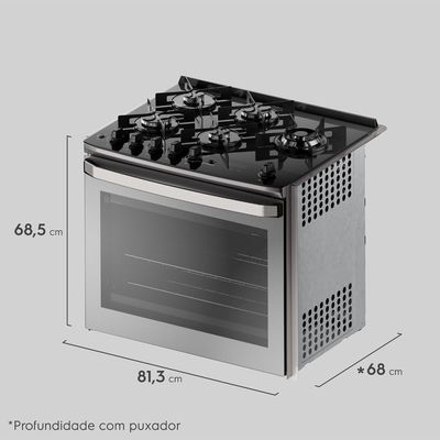 Fogão de Embutir 5 bocas Electrolux Cinza Experience Mesa de Vidro e Grill (FE5EC) 220V