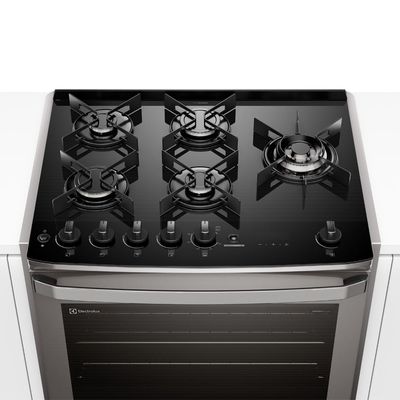 Fogão de Embutir 5 bocas Electrolux Cinza Experience Mesa de Vidro e Grill (FE5EC) 220V