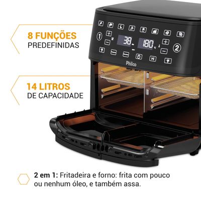 Air Fryer Philco 14L 4 em 1 Painel Digital PAF14A 220V