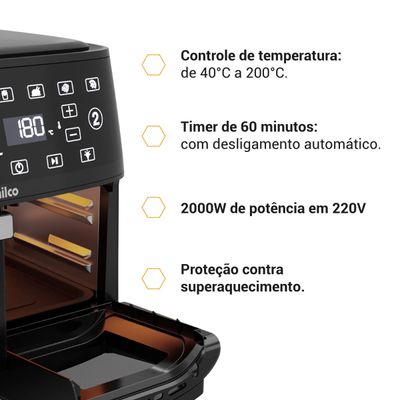 Air Fryer Philco 14L 4 em 1 Painel Digital PAF14A 220V