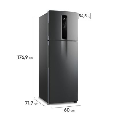 Geladeira Electrolux Frost Free Inverter 390L Efficient AutoSense Duplex Black Inox Look (IF43B) 220V