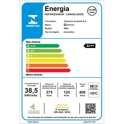 Geladeira Electrolux Frost Free Inverter 400L Efficient AutoSense e Rapid Freeze Inverse Black Inox Look (IB6B) Bivolt