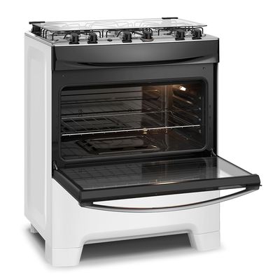 Fogão 5 Bocas Continental Branco Automático com TOPLimpaFácil (FC5IB) Premium Bivolt