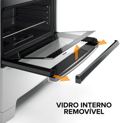 Fogão 5 Bocas Continental Branco Automático com TOPLimpaFácil (FC5IB) Premium Bivolt