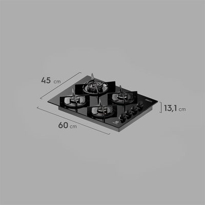 Cooktop 4 Bocas a Gás Electrolux Mesa Vidro Experience Tripla Chama e Grade de Ferro (KE4GC) Bivolt