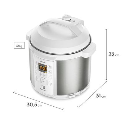 Panela de Pressão Elétrica Electrolux por Rita Lobo 6L Branca Experience Digital (PCC21) 220V