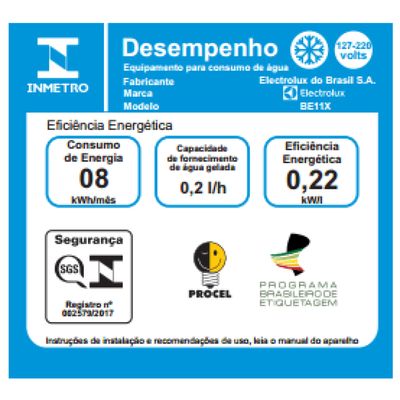 Bebedouro de Água Electrolux Prata com Refrigeração Eletrônica (BE11X) Bivolt
