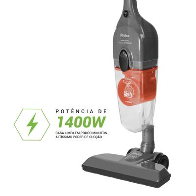 Aspirador de Pó Vertical Philco Ciclone 2 em 1 1400W PAS1550C 220V