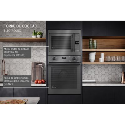 Micro-ondas de Embutir Electrolux 34L cor Inox Experience com Painel Inteligente (ME3BC) 127V