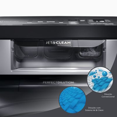 Máquina de Lavar 17kg Electrolux Perfect Care Digital com Vapor e Jatos Poderosos (LEH17) 220V
