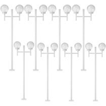 Kit 12 Postes Jardim Grega Cristal Branco Dital