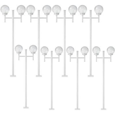 Kit 12 Postes Jardim Grega Cristal Branco Dital