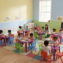 Jogo 12 Mesinhas Plásticas Infantil Rosa Tramontina Adoleta 49x42cm Brinquedoteca Escola