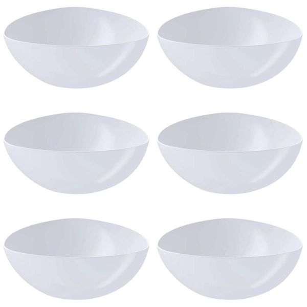 Kit 6 Saladeiras Triangulares 2,5L Tigela de Plástico Branca Essential Coza Bacia Pipoca