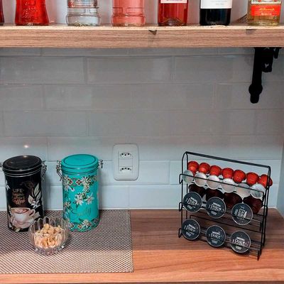 Porta Cápsulas De Café Três Corações Dolce Gusto Nespresso Suporte Preto Fosco Libérica Schmitt