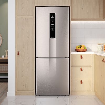 Geladeira Electrolux Frost Free Inverter 490L Efficient com AutoSense Inverse Inox Look (IB7S) 220V