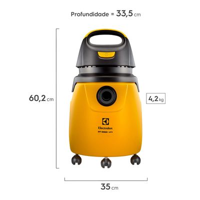 Aspirador de Pó e Água Electrolux 1300W 20L Profissional com Função Sopro Amarelo (GT30N) 127V