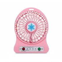 Mini Ventilador Portátil Recarregável Com 3 Velocidades – Frescor Compacto Para Qualquer Lugar Rosa