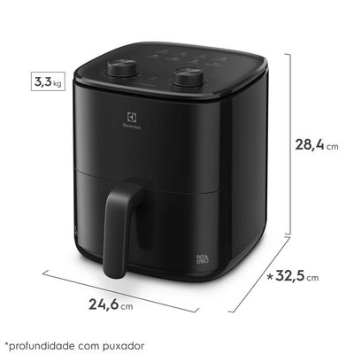 Air Fryer Electrolux por Rita Lobo 3L Preta Efficient c/ Desligamento Automático 1200W (EAF05) 127V