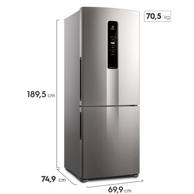 Geladeira Electrolux Frost Free Inverter 490L Experience Inverse cor Inox Look (IB51S) 127V