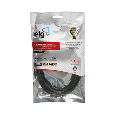 Cabo HDMI ELG 2.0V 3D Ready 4K 1,5m UNICA