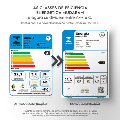 Geladeira Electrolux Cycle Defrost 240L Degelo Prático Uma Porta Branca (RE31) 127V