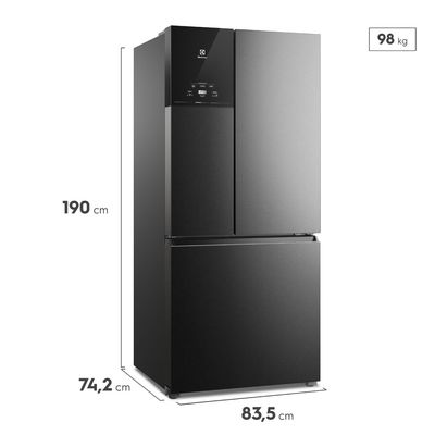 Geladeira Electrolux Frost Free Inverter 590L AutoSense 3 Portas Cor Black Inox Look (IM8B) 127V